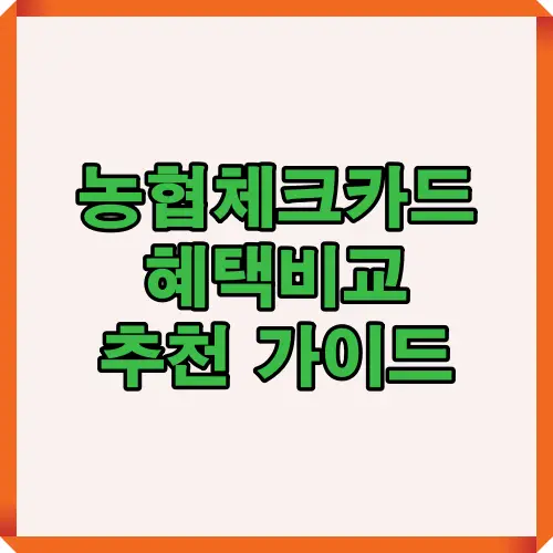 2025년 농협체크카드 주요 혜택과 실속형 카드 추천을 한눈에 보여주는 대표 썸네일 이미지. 생활형 소비자에게 적합한 카드 비교 가이드를 강조함.