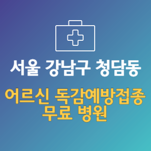 서울 강남구 청담동 노인 독감예방접종 무료 병원