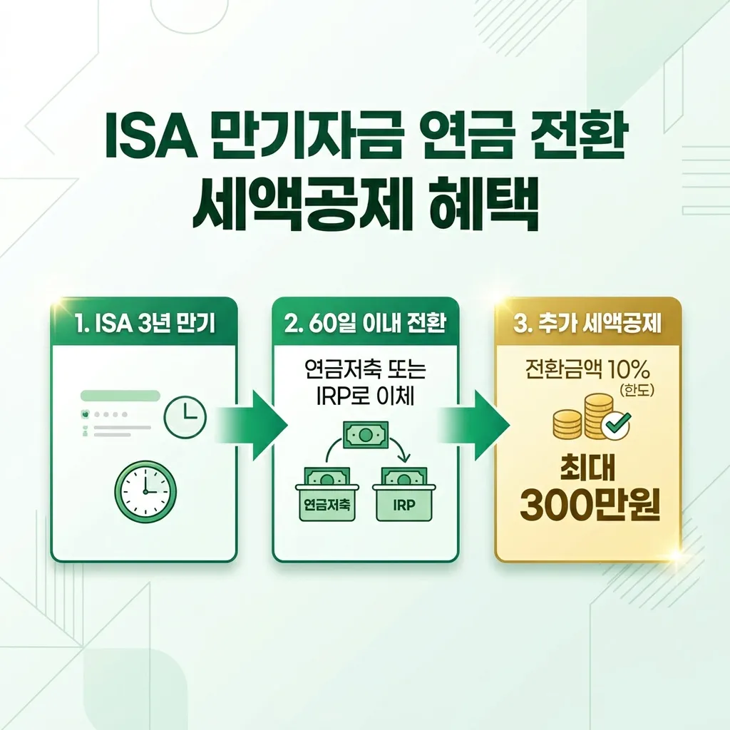 ISA 만기 자금 연금저축 IRP 전환 추가 세액공제 300만원 전략