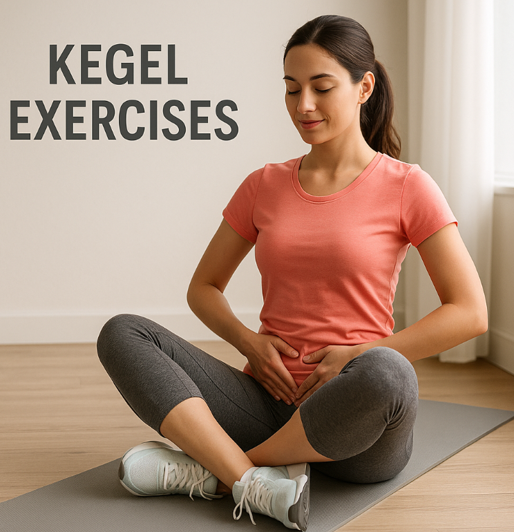 요실금의 대표 운동 케겔 운동하는 여성