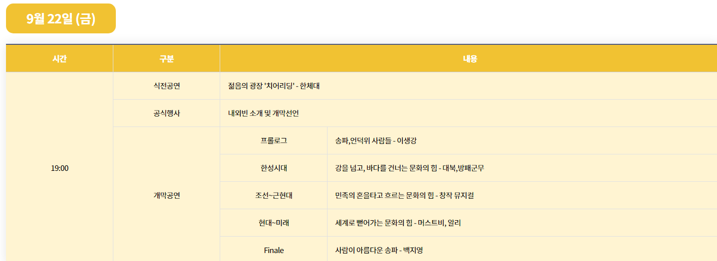 한성 백제 문화제 일정