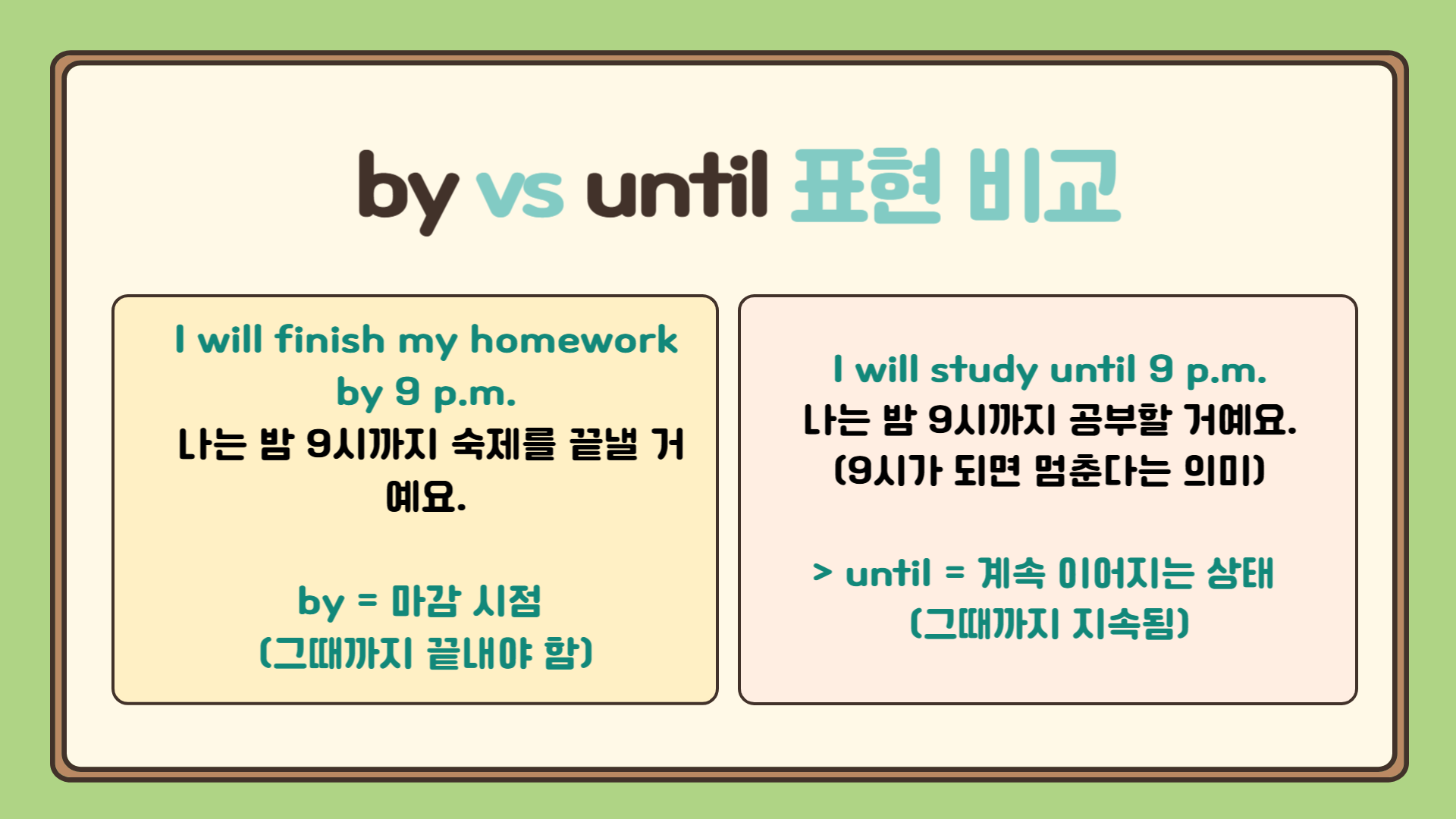 by와 until의 차이