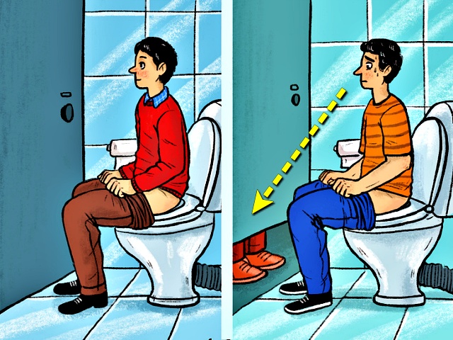 외국 화장실 아래 뚫려 있는 이유,화장실대기,팁줌