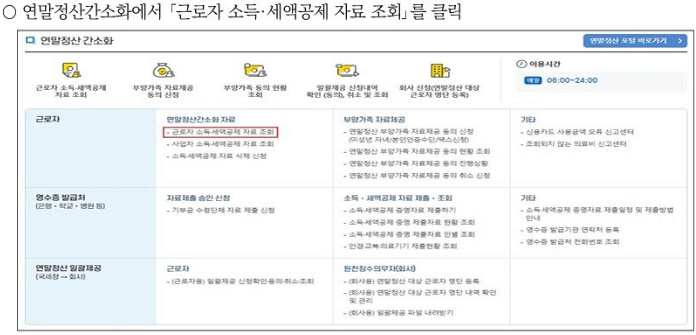 연말정산간소화서비스-국세청 홈텍스 출저