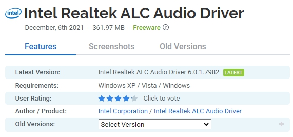 Intel-Realtek-ALC-Audio-Driver