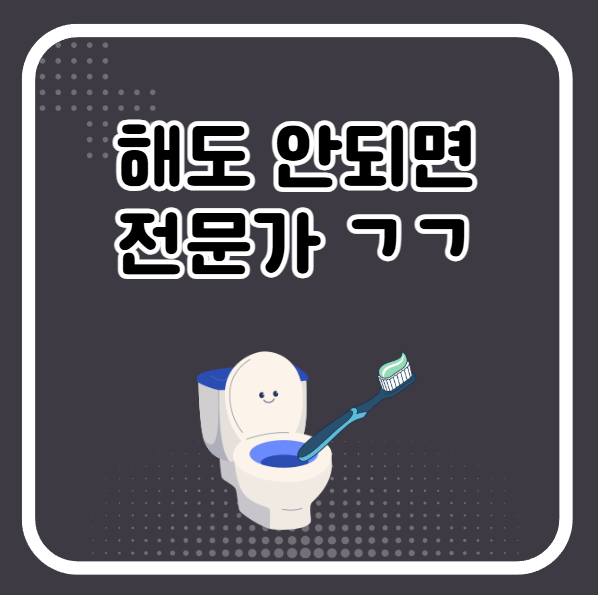 변기에 칫솔 빠졌을 때 꺼내기 안되면 전문가 부르세요