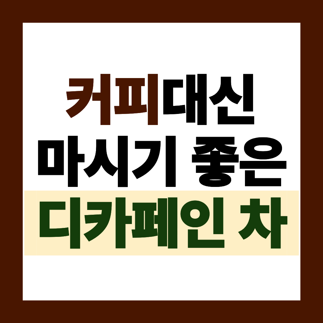 커피대신 마시기 좋은 디카페인 차