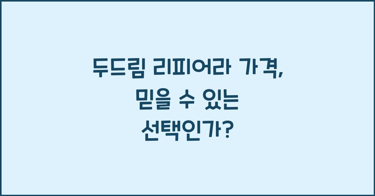 두드림 리피어라 가격