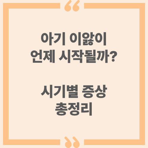 아기 이앓이, 언제 시작될까? 시기별 증상 총정리!