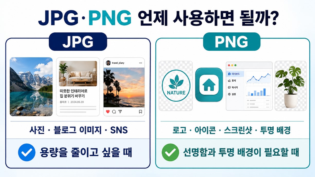 언제 JPG를 사용하면 좋을까요?