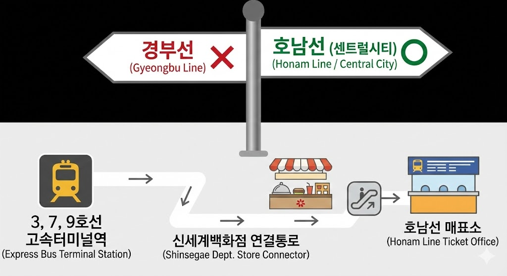 호남선(센트럴시티) 탑승 위치