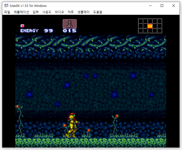 슈퍼메트로이드 플레이화면 한글 슈퍼메트로이드 게임화면