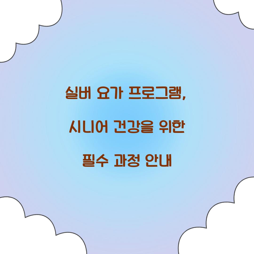 실버 요가 프로그램