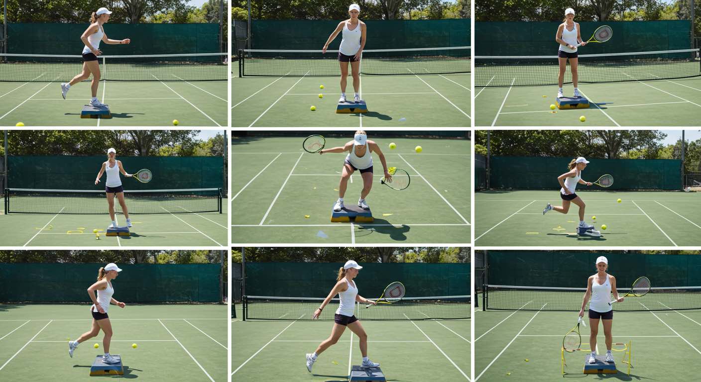 테니스의 다양한 스텝 훈련
