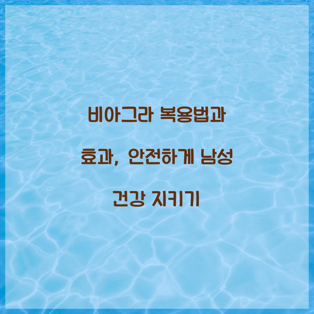 비아그라 복용법