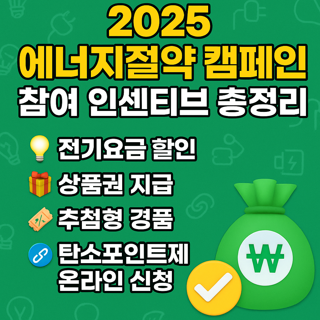 2025 에너지절약 캠페인 참여 인센티브 총정리