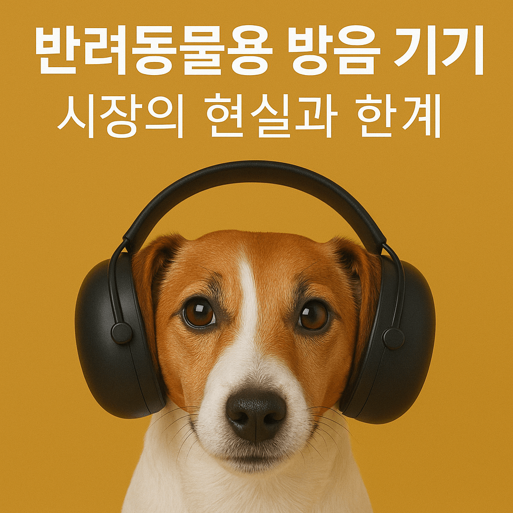 노이즈 캔슬링 헤드폰을 착용한 반려견