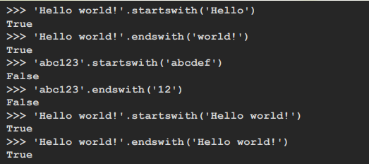 startswith(), endswith() 함수
