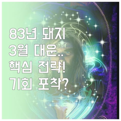 1983년생 돼지띠 3월 운세 총평 ..