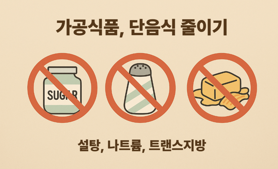 가공식품, 단음식 줄이기