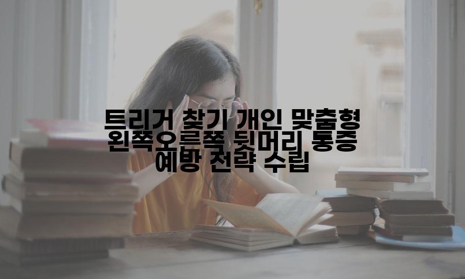 트리거 찾기 개인 맞춤형 왼쪽오른쪽 뒷머리 통증 예방 전략 수립
