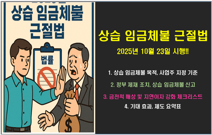 2025년 10월 23일 상습 임금체불 근절법!! 최대 3배 배상한다.