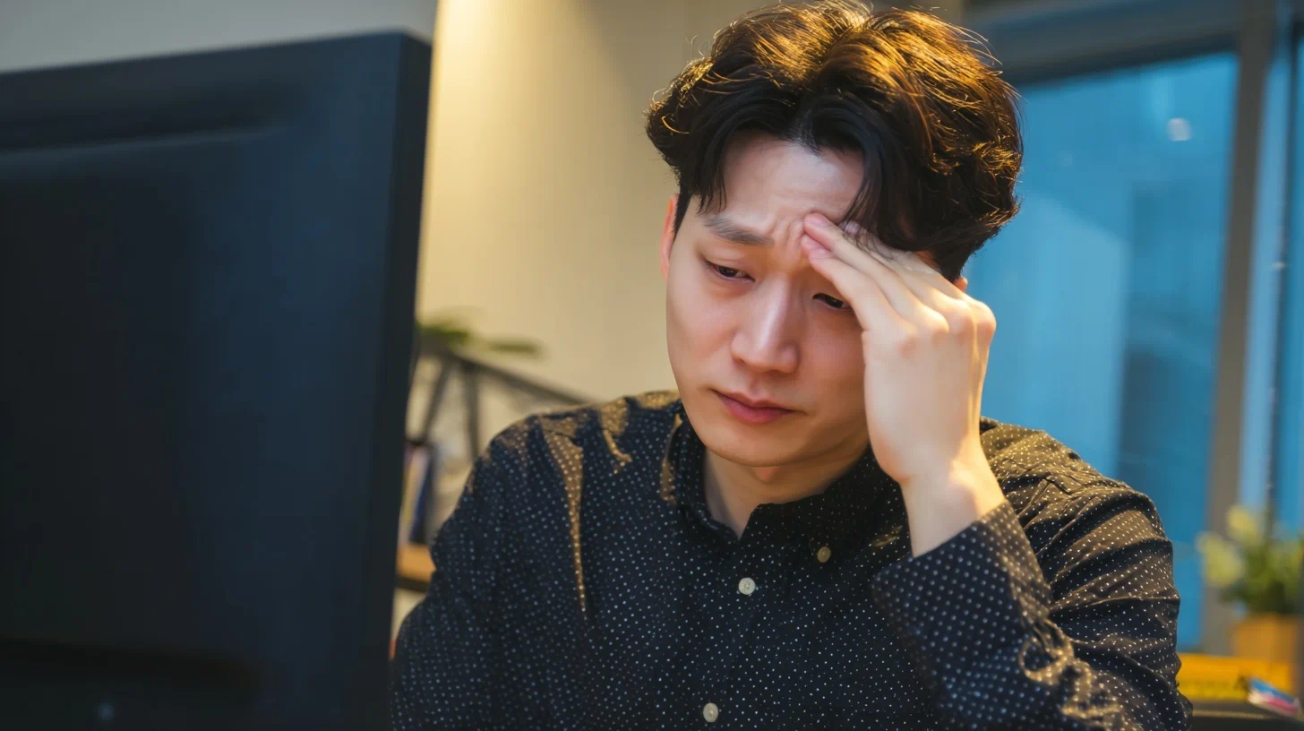 여러 요인이 함께 작용 두통 이미지