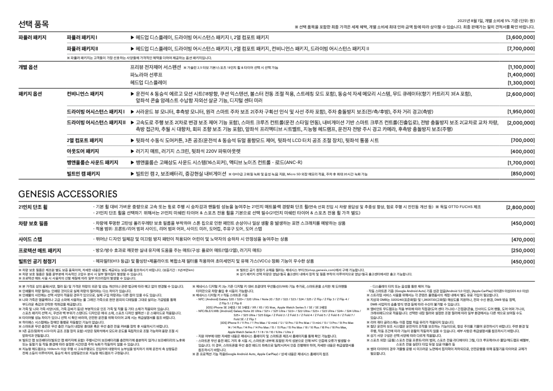 GV70 가격표 카탈로그
