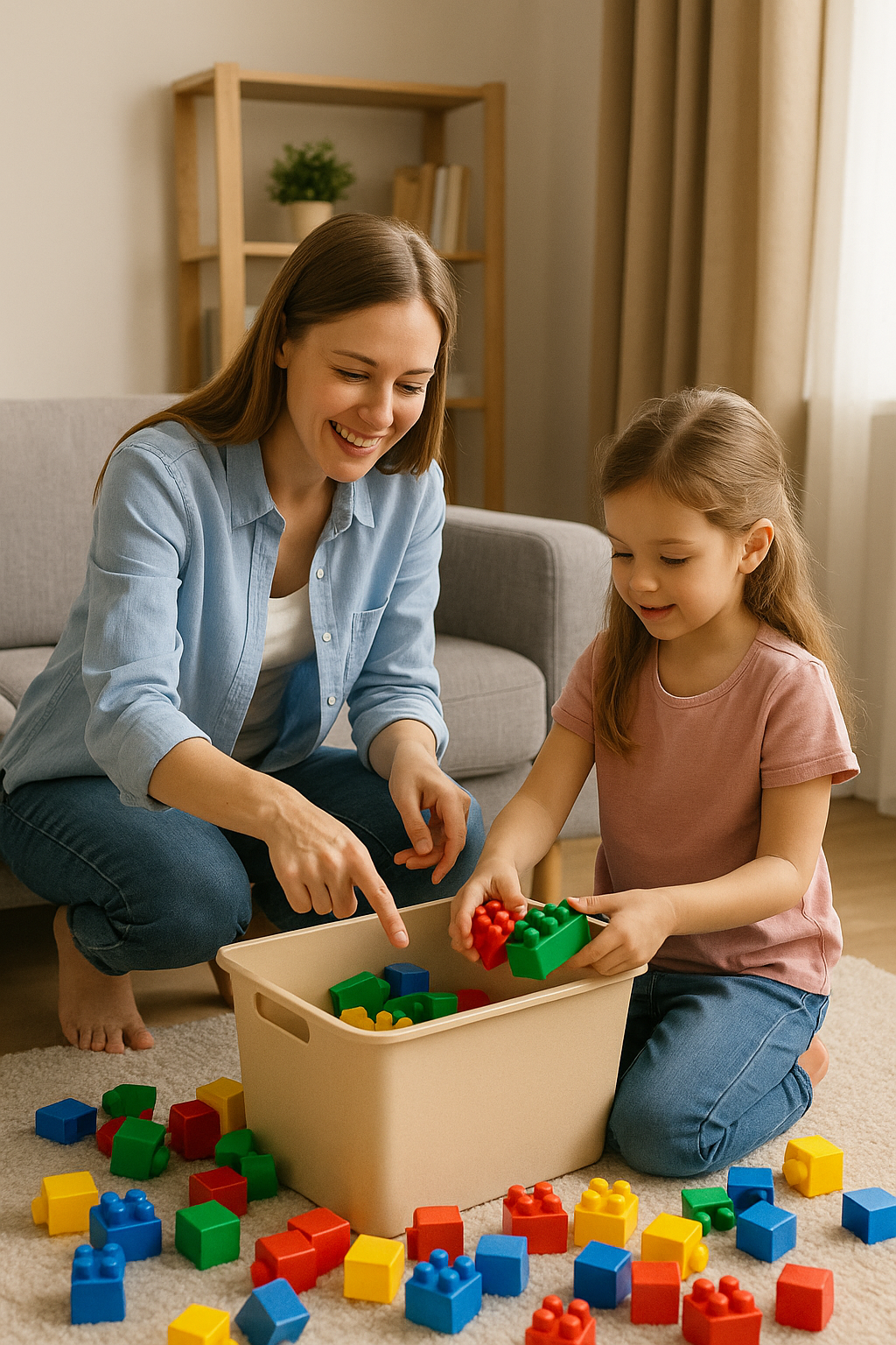 아이랑 놀고있는 아이모습