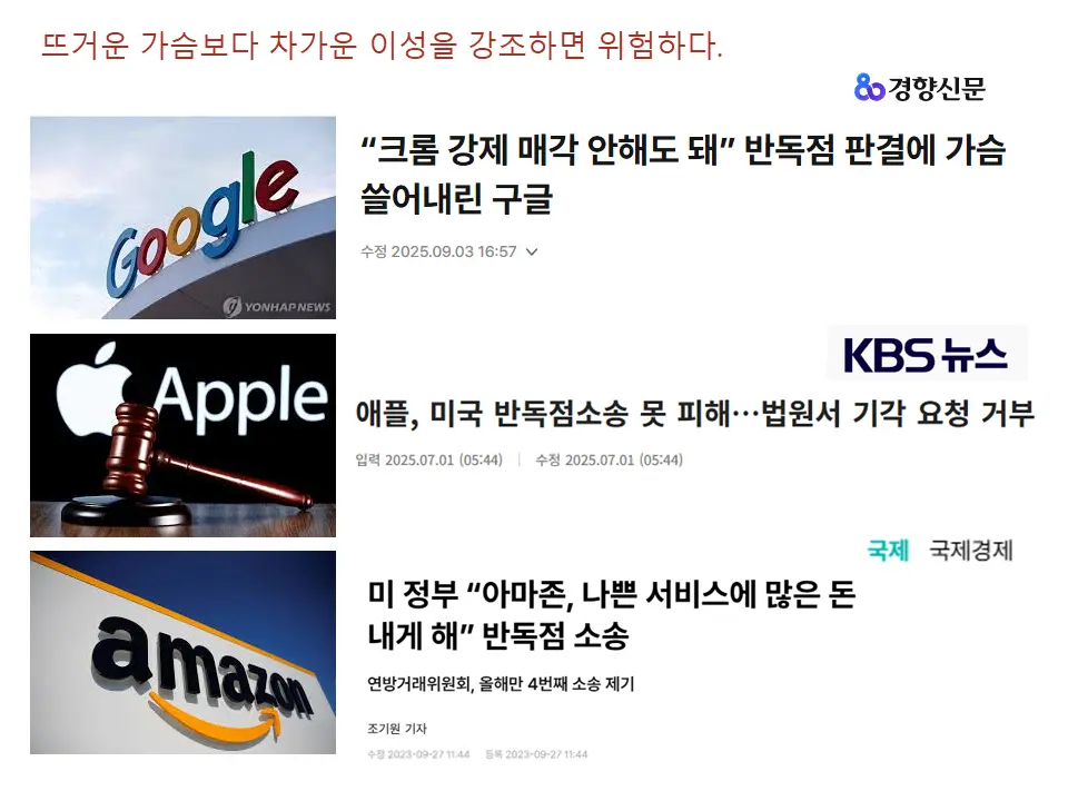 빅테크들의 뜨거운 가슴 하지만 차가운 이성이 뜨거운 가슴을 앞지르면 위험 하다.