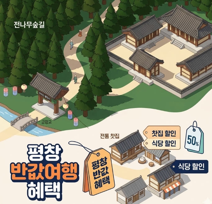 강원도 평창 반값여행 신청방법 월정사 양떼목장