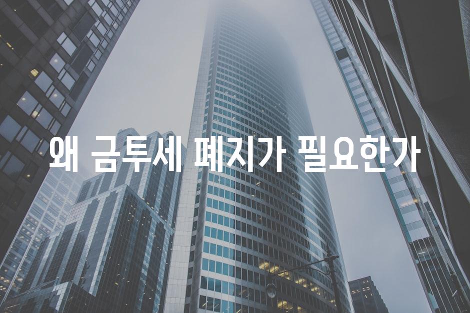 왜 금투세 폐지가 필요한가