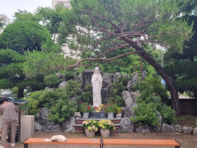 고양 행신2동성당 성모동산 성모상 사진
