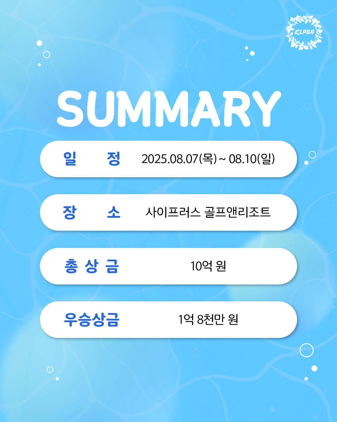 KLPGA 제주 삼다수 마스터스