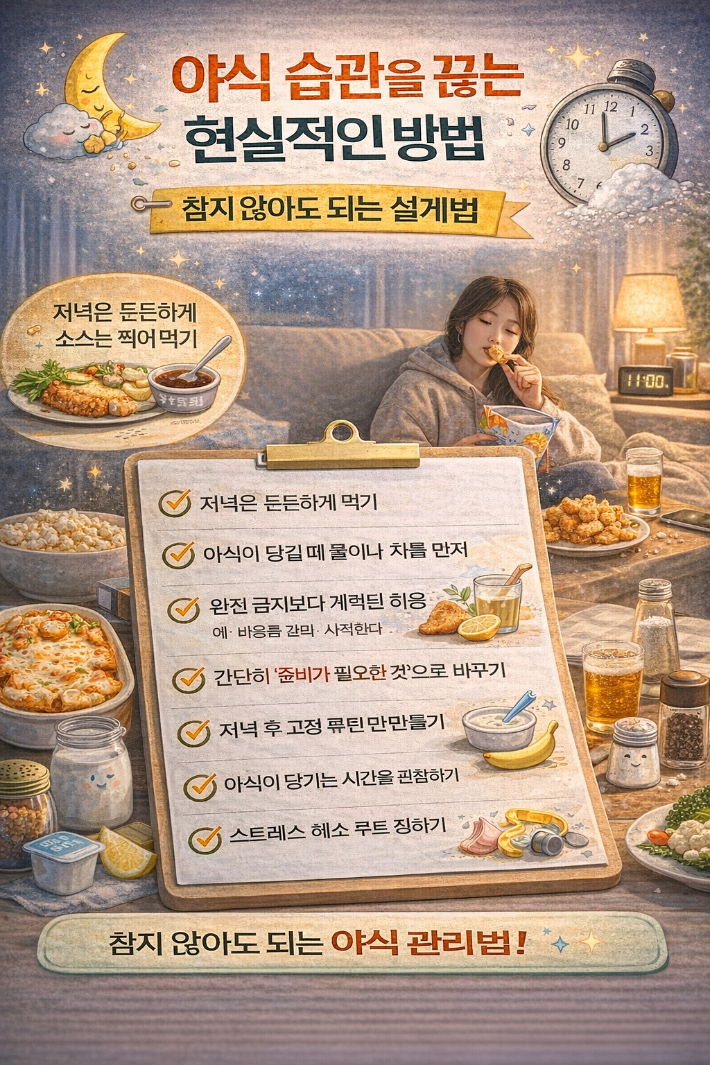 야식 습관을 끊는 현실적인 방법 10가지, 참지 않아도 되는 설계법