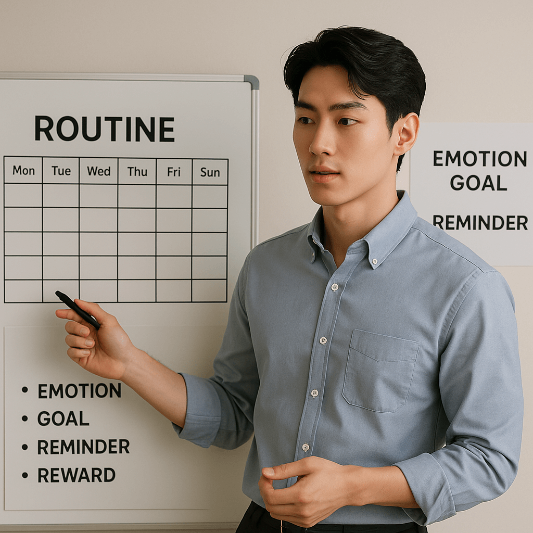 감정설계, 지속성공전략, 행동심리, 목표달성, 루틴설계, 자기계발, 습관만들기, 동기부여, 심리전략, 마인드셋