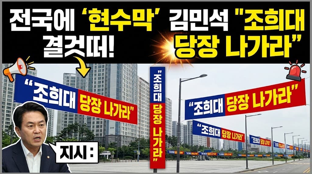 김민석 "조희대 물러나라" 현수막 전국에 걸라고 지시 이미지