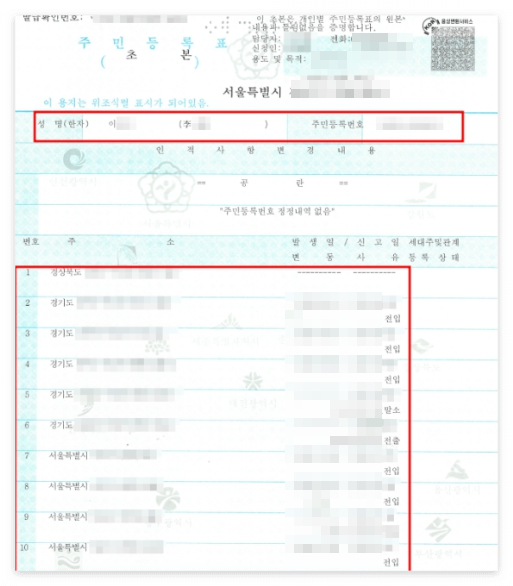 주민등록등본 인터넷발급(정부24)