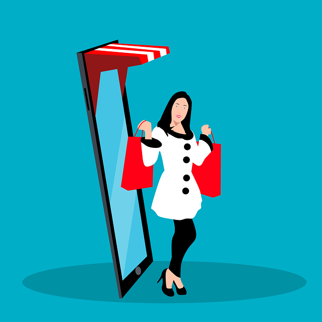 쇼핑하는 여자 일러스트