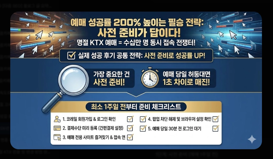 2026년 설날 KTX 예매 일정 및 팁 총정리