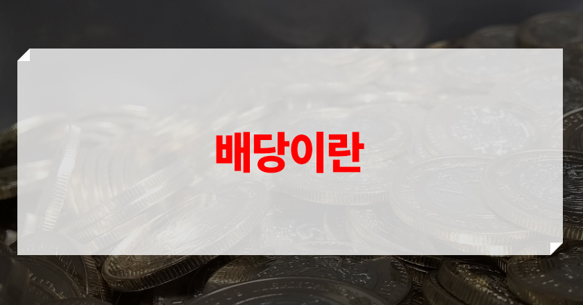 배당을 하는 이유