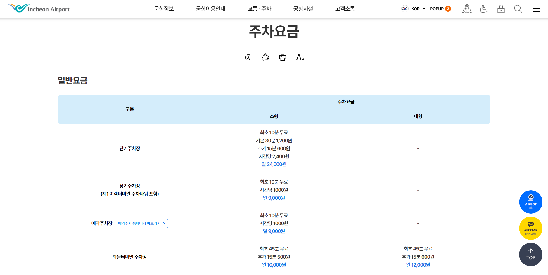 인천국제공항 장기주차장 위치 요금 총정리