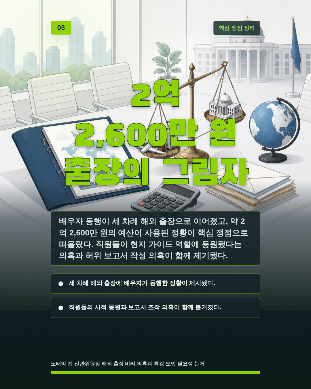2억 2,600만 원 출장의 그림자