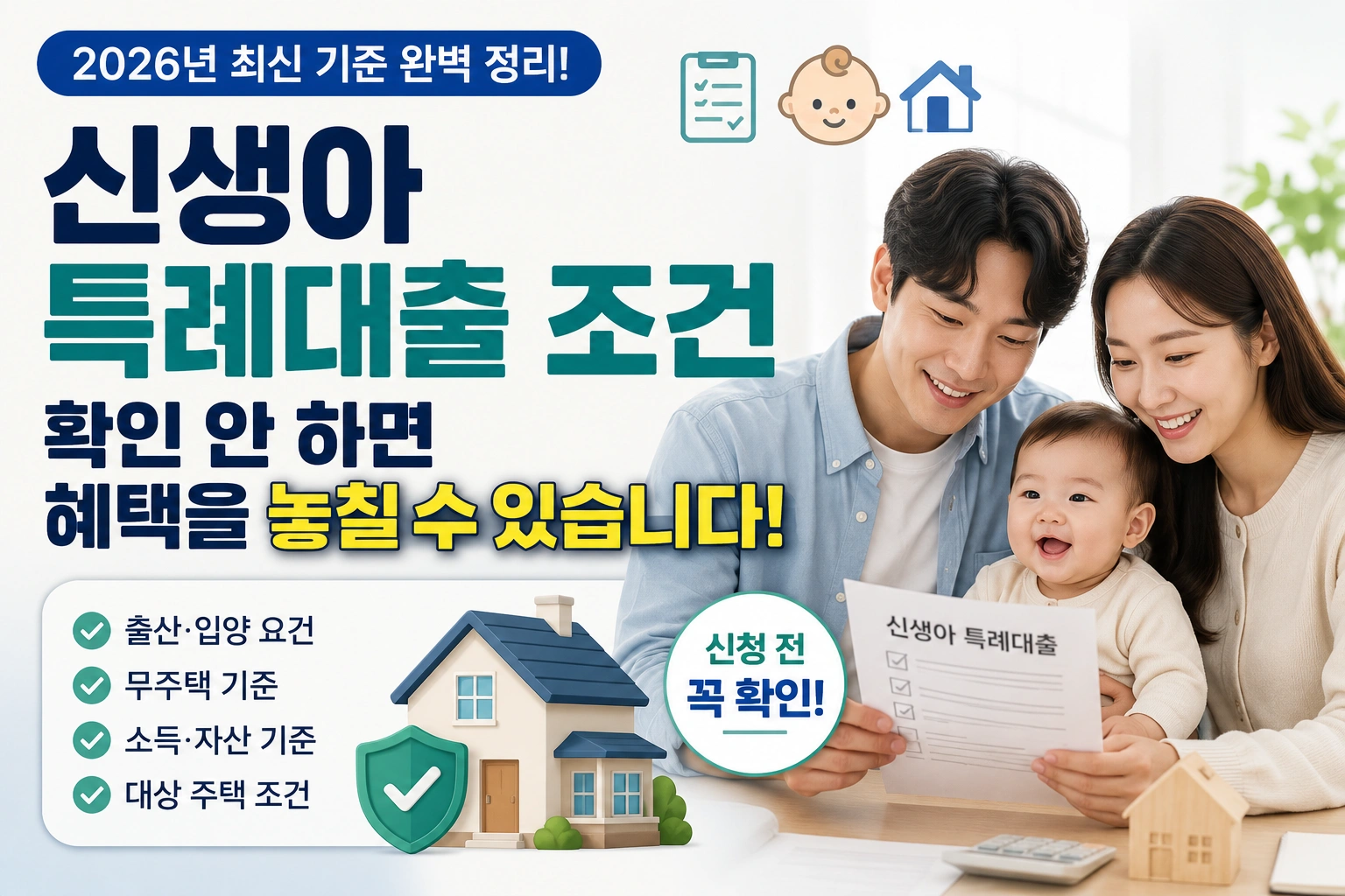 신생아 특례대출 조건 확인 안 하면 받을 수 있는 혜택을 놓칠 수 있습니다