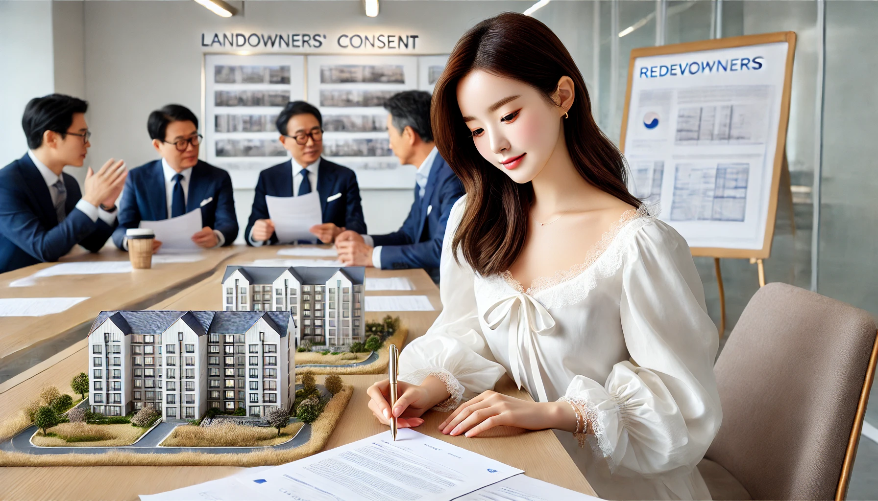 재개발 토지등소유자 동의서 작성하는 이미지