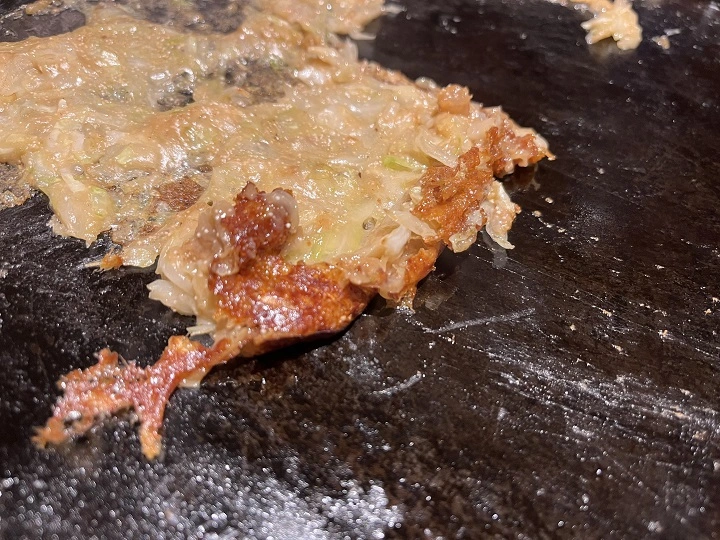 몬자야키 살짝 태운 상태