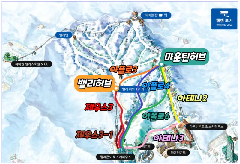 하이원-스키장-슬로프-바탐