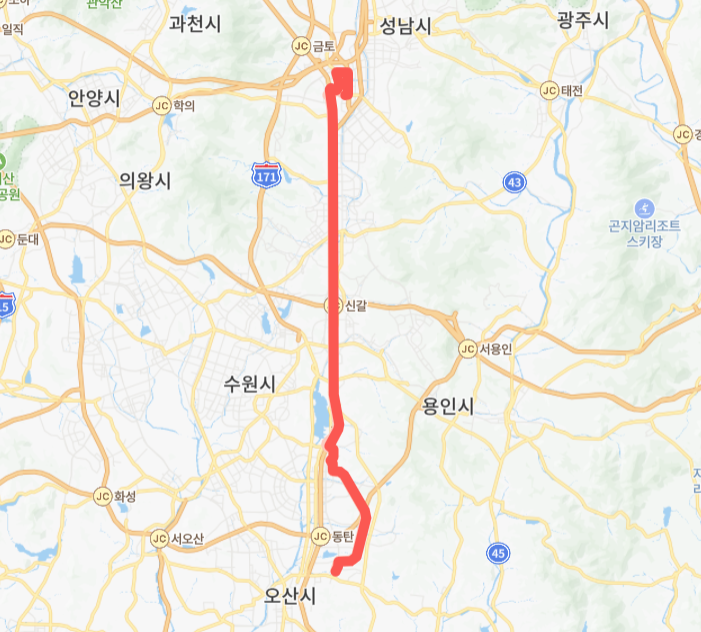 성남-화성-6011번-버스-노선-지도