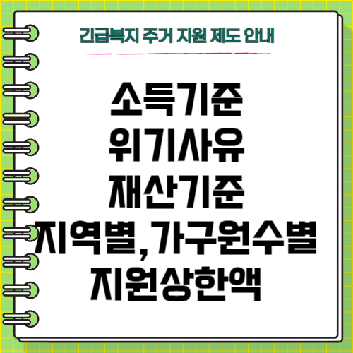 긴급복지제도 주거지원 기준 안내