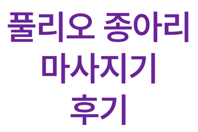 풀리오 종아리 마사지기 후기